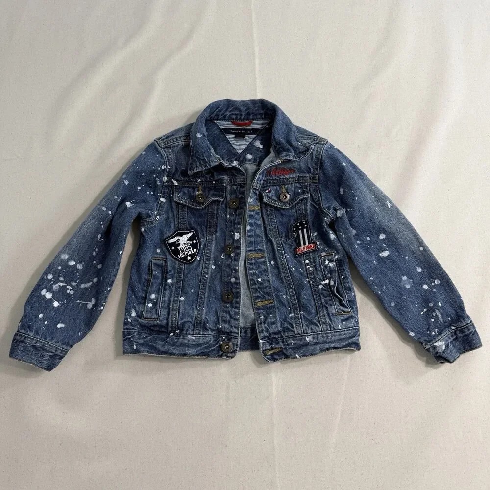 TOMMY HILFIGER BOYS SIZE 5 BLUE DENIM JACKET